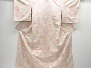 未使用品　花模様織り出し手織り紬着物